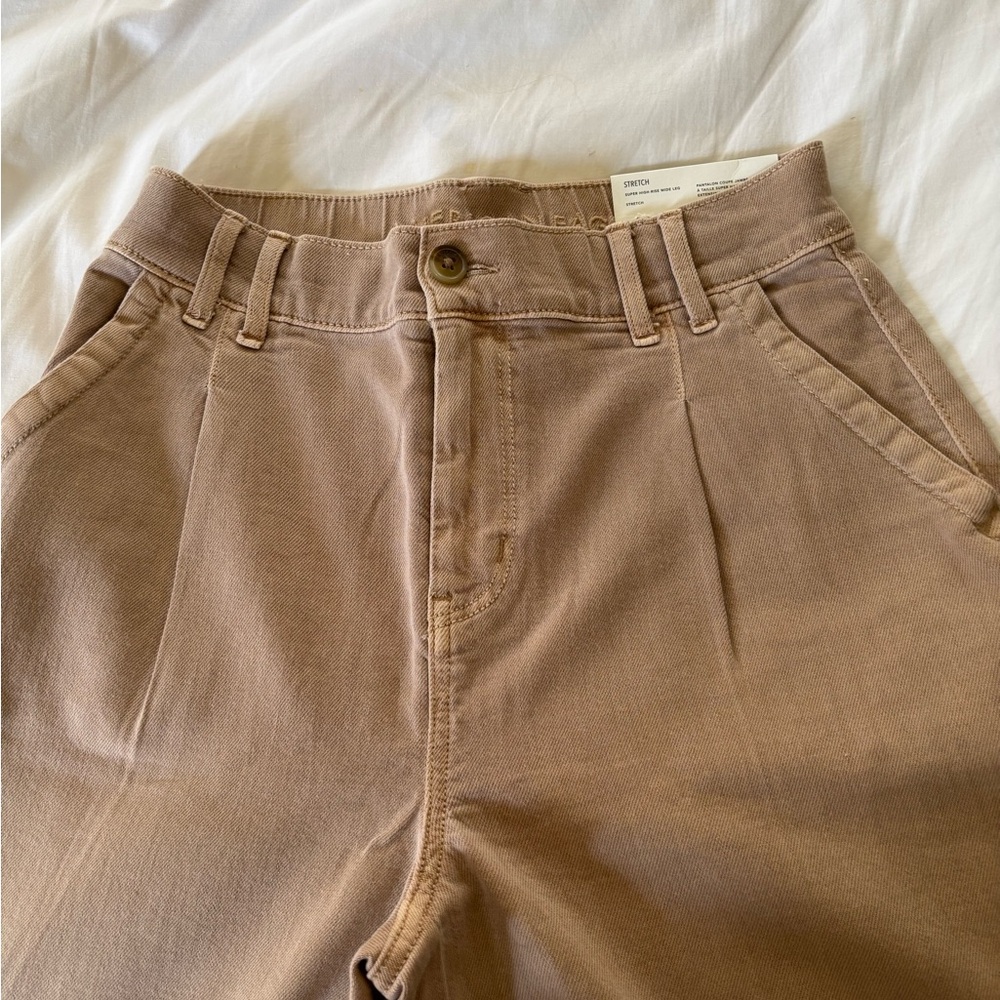 American Eagle Outfitters Wide Leg Pants in Light Brown